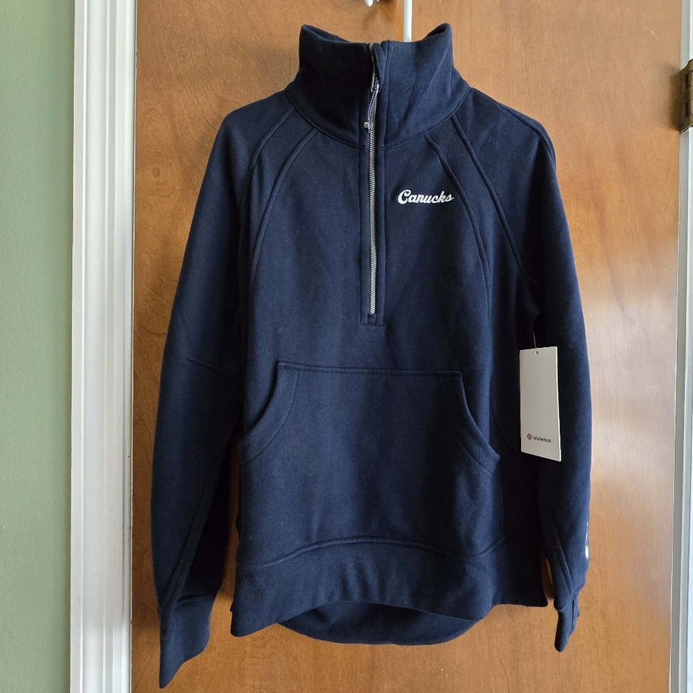 Lululemon Oversized Scuba Fleece Lined 1/4 Zip Canucks Funnel Neck - Picture 10 of 10